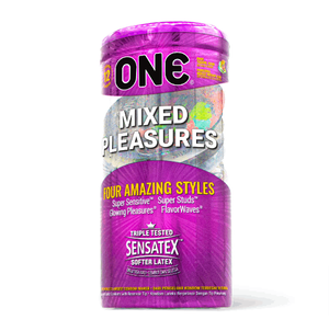 ONE Mixed Pleasures Four Amazing Styles Condom - 12Pcs Pack(Malaysia)